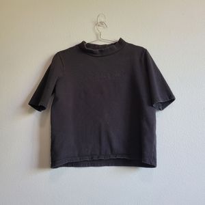 Zara black short sleeves high neck top size S